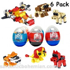 kididdo 6 Pack Jumbo 2 in 1 Safari Animal Bricks Easter Eggs with Toys Inside for Kids Boys Girls Easter Gifts Surprise Eggs Easter Basket Stuffers Fillers B07L8MK5J1